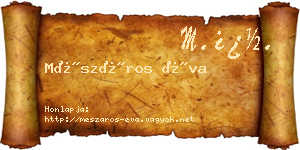 Mészáros Éva névjegykártya