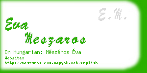 eva meszaros business card