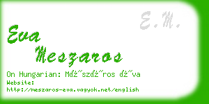 eva meszaros business card